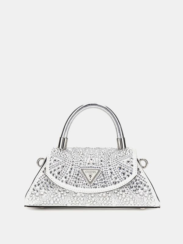 Kabelka GUESS Beauvoir Mini Crystal Embellished Handbag Biela | HWXY9528780, 0