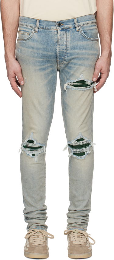 Džínsy AMIRI MX1 Suede Patch Slim Jeans Modrá | AMDNSY1135, 0