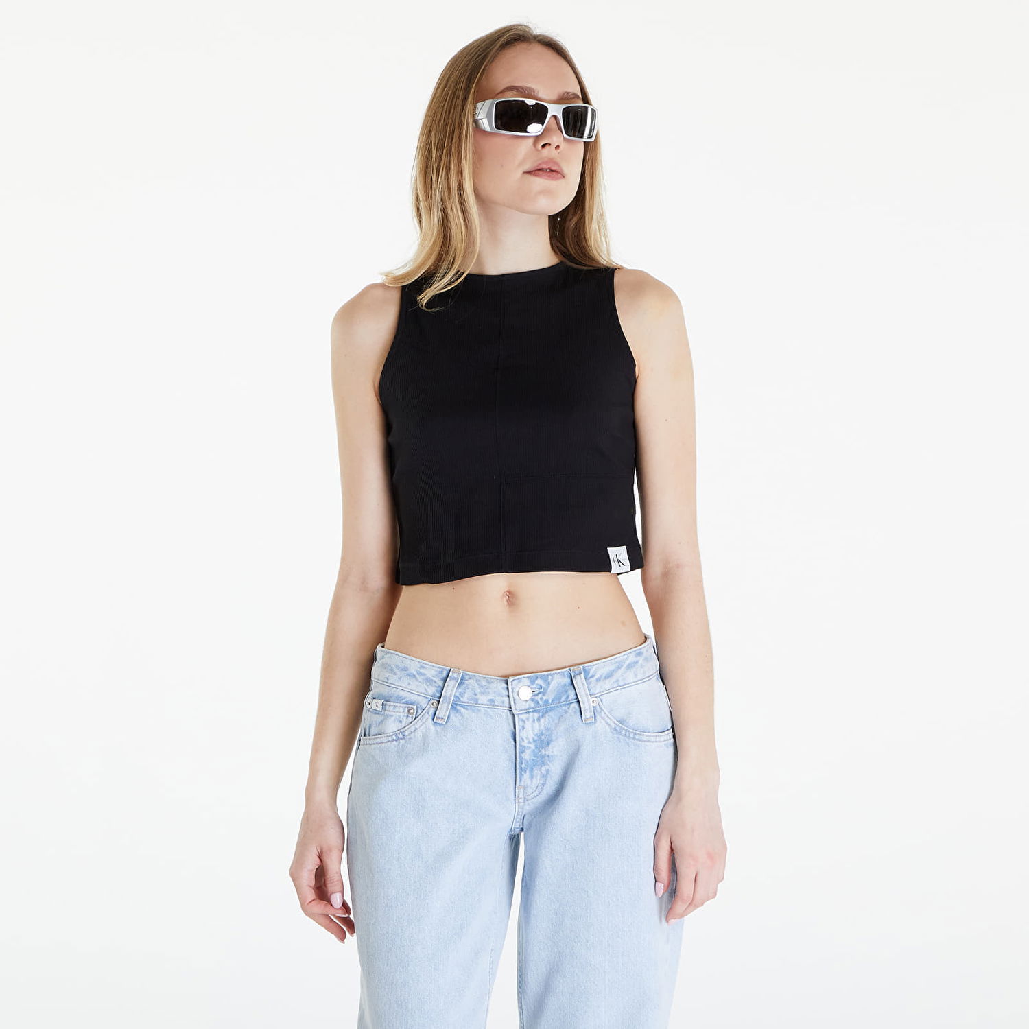 Tielko CALVIN KLEIN Jeans Seaming Rib Tank Top Black Čierna | J20J223108 BEH, 0