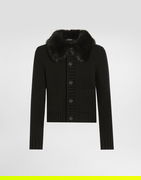 Dolce & Gabbana Wool Jacket with Faux Fur Collar
