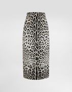 Calf-length Pencil Skirt With Leopard Print