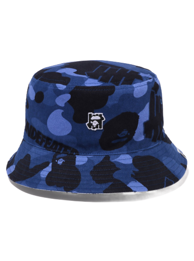 Klobúk BAPE Undefeated x Color Camo Flannel Bucket Hat Navy | 1I73-181-902
