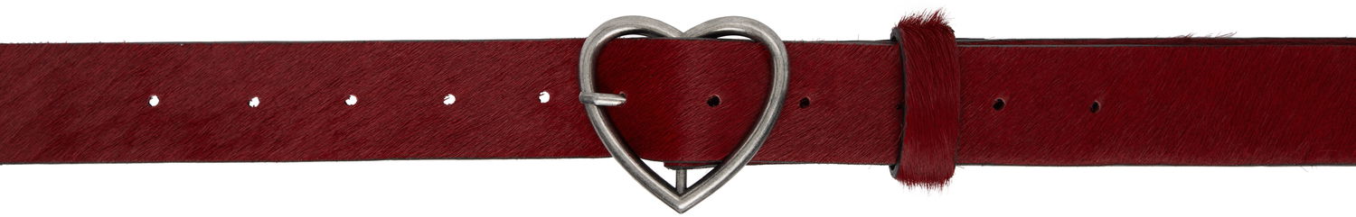 Opasok Martine Rose Heart Buckle Leather Belt Červená | 1142LF03100-28484217, 0