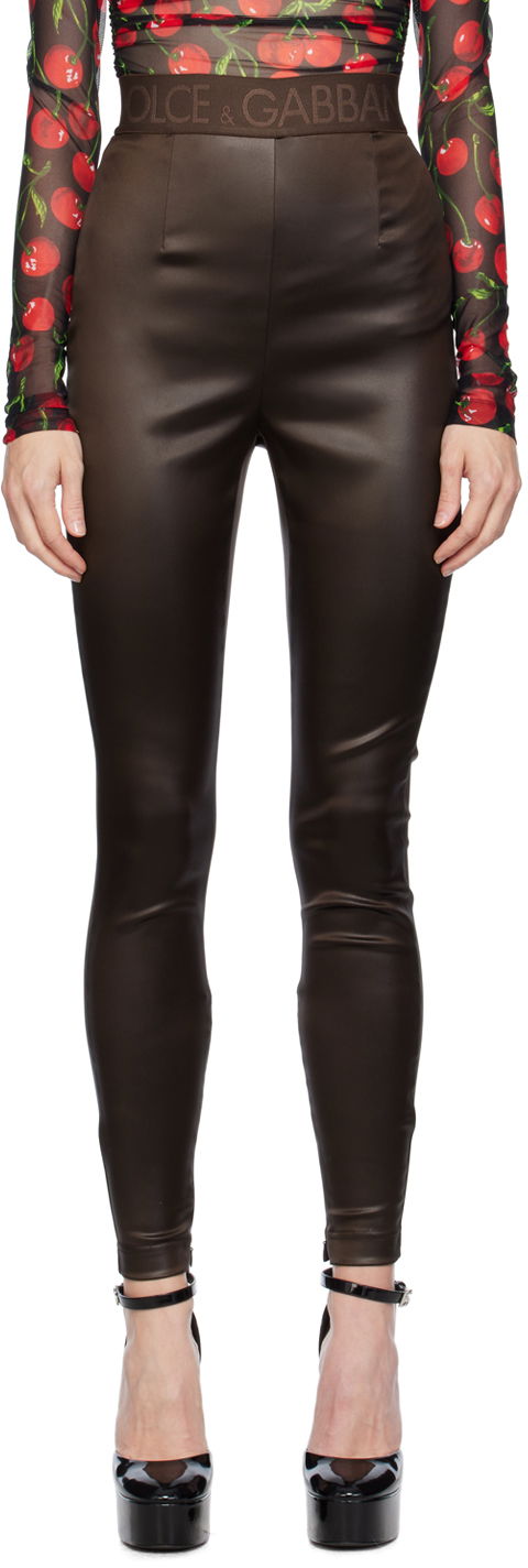 Legíny Dolce & Gabbana Brown Zip Leggings Hnedá | FTCNAT FURMV, 0