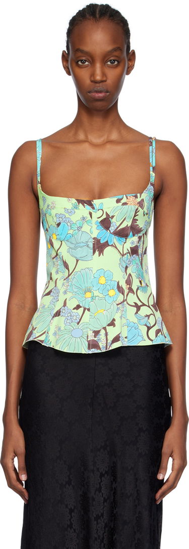 Tielko Stella McCartney Stella McCartney Floral Print Peplum Camisole Zelené | 6T01583DS300, 0