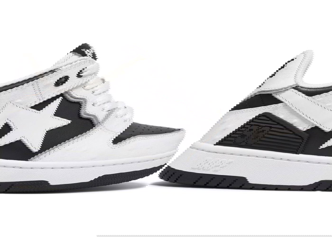 Tenisky a topánky BAPE A Bathing Ape Sk8 Sta #1 Ostrich Pack White Black Biela | 1K30-191-308-BLK/1K30-291-308-BLK/001FWK301308M_BLK, 0
