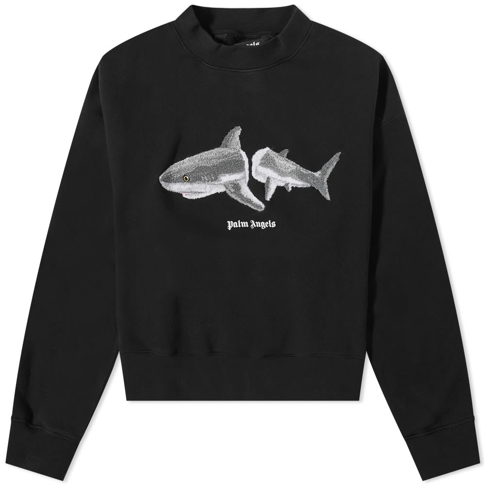 Mikina Palm Angels Shark Crew Sweat Čierna | PMBA026C99FLE0041009, 0