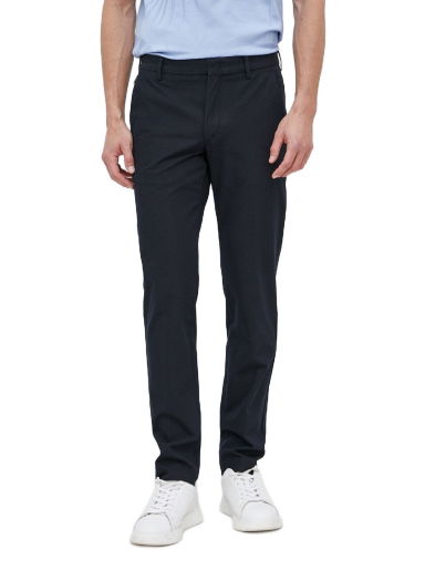 Nohavice BOSS Slim-Fit Trousers In a Cotton Blend With Stretch Navy | 50487754