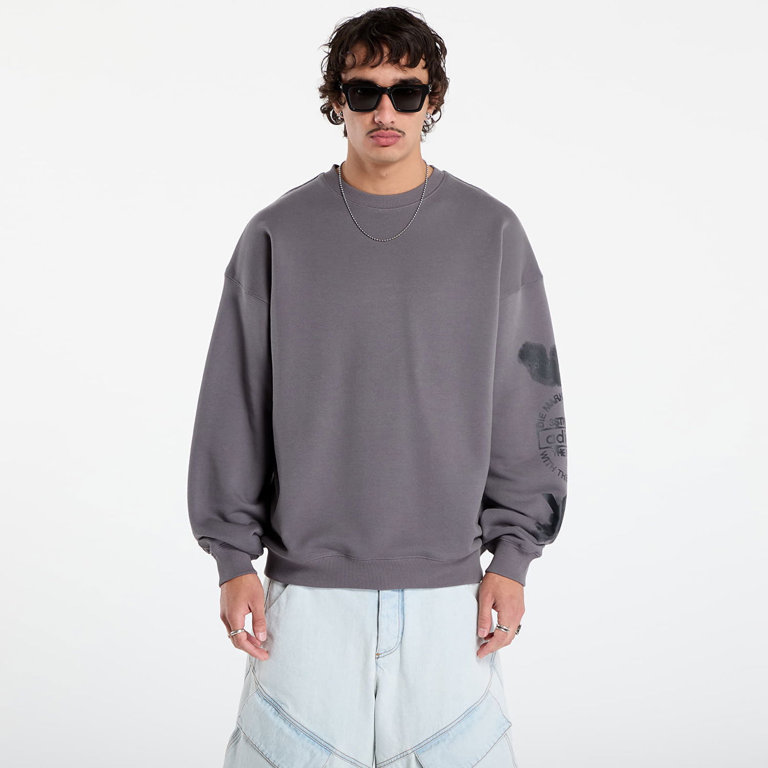 Mikina Y-3 Y-3 Graphic Crew Sweatshirt Šedá | KE5083, 0