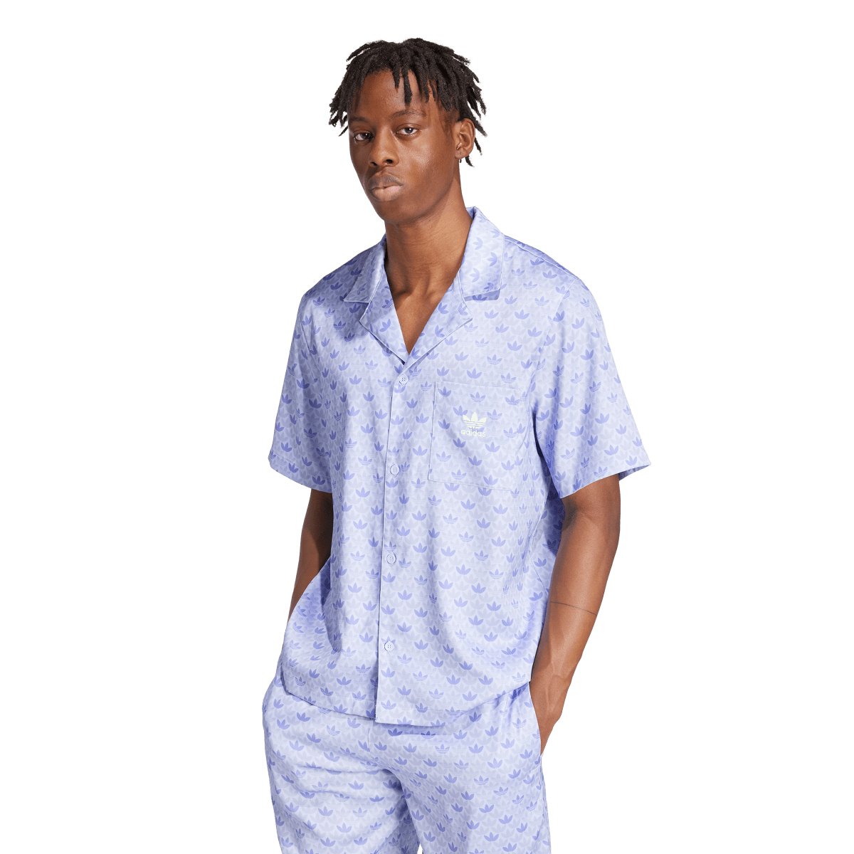 Košeľa adidas Originals Mono Satin Shirt Modrá | IS2938, 0