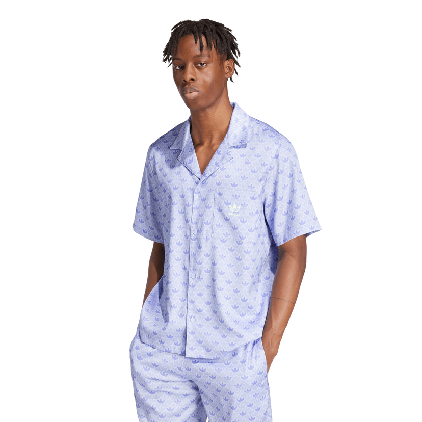 Košeľa adidas Originals Mono Satin Shirt Modrá | IS2938