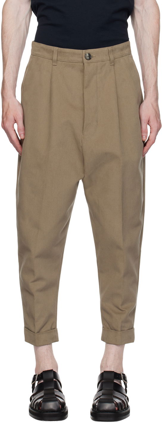Nohavice AMI Oversized Trousers Béžová | HTR101.CO0052, 0