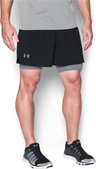 Šortky Under Armour Qualifier 2-in-1 Shorts Čierna | 1289625-001, 3