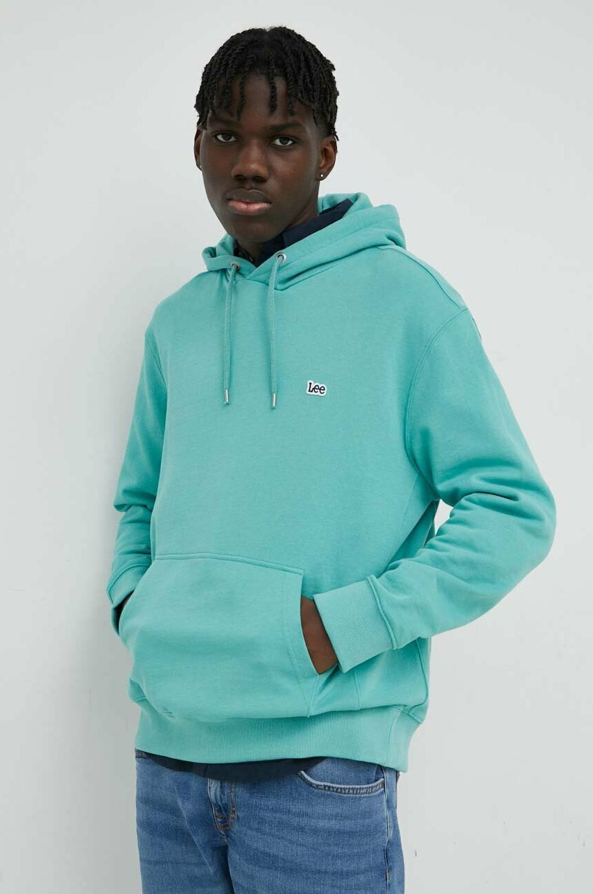 Mikina Lee Plain Hoodie Tyrkysová | L80YFW41, 0