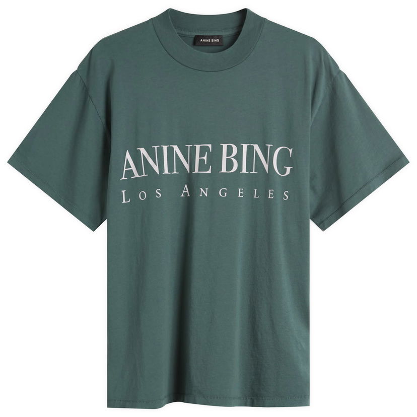 Tričko Anine Bing Ashton Los Angeles T-Shirt, Size X-Small Zelené | A-08-10133-DKG31