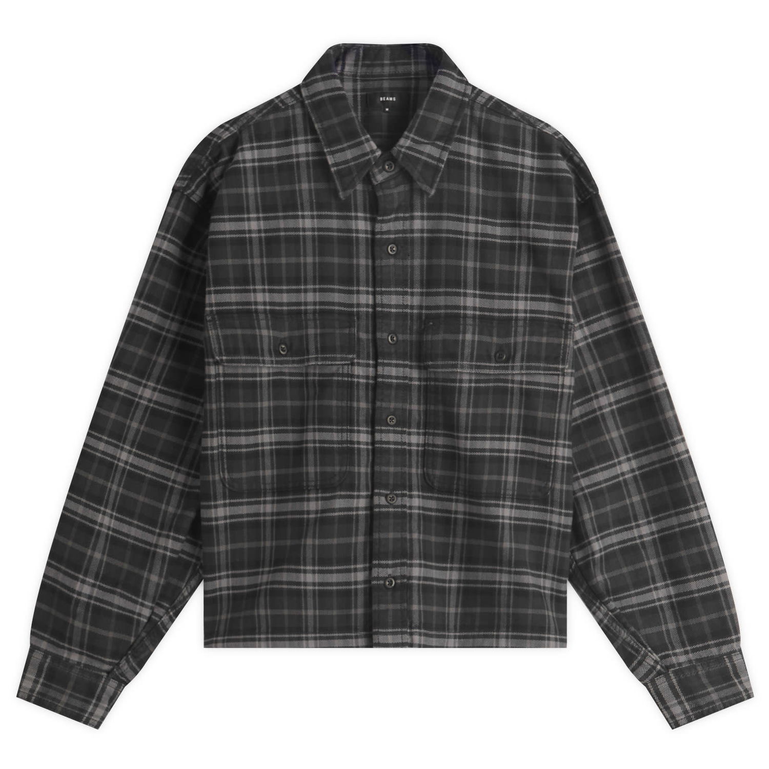 Košeľa BEAMS BEAMS Plaid Overshirt, Size Large Šedá | 1111-1129-791-19, 1