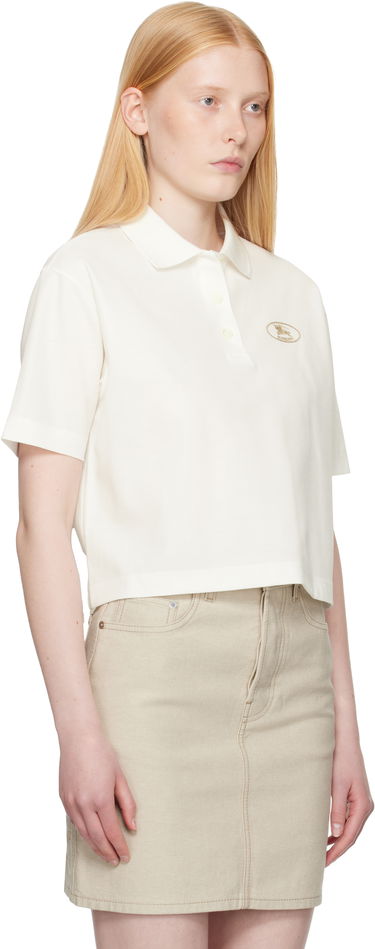 Polo tričko Burberry Burberry Cropped Cotton Polo Biela | 8110085, 1