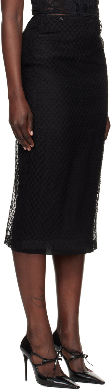 Sukňa Dolce & Gabbana Mesh Pencil Midi Skirt Čierna | F4C0CT HLM83, 1