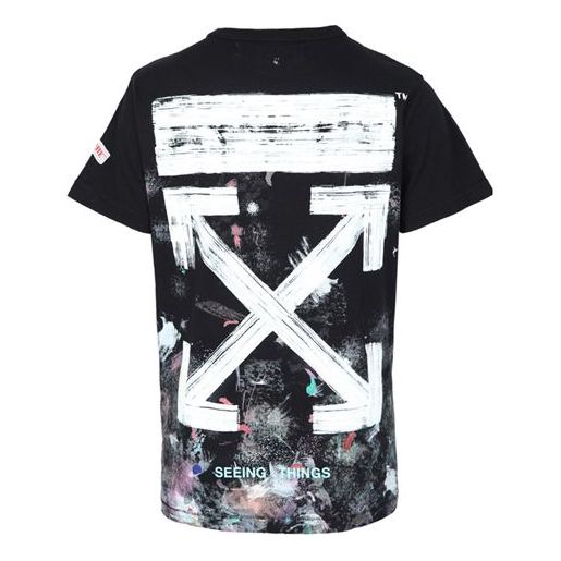 Tričko Off-White Splash Ink Loose Short Sleeve T-Shirt Čierna | OMAA002F176200179901, 0