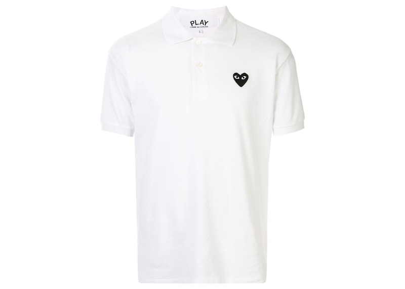 Polo tričko Comme des Garçons Play Heart Patch Polo Biela | AZT066051