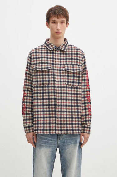 Košeľa BILLIONAIRE BOYS CLUB Men's Regular Fit Embroidered Checked Shirt Modrá | B24429, 0