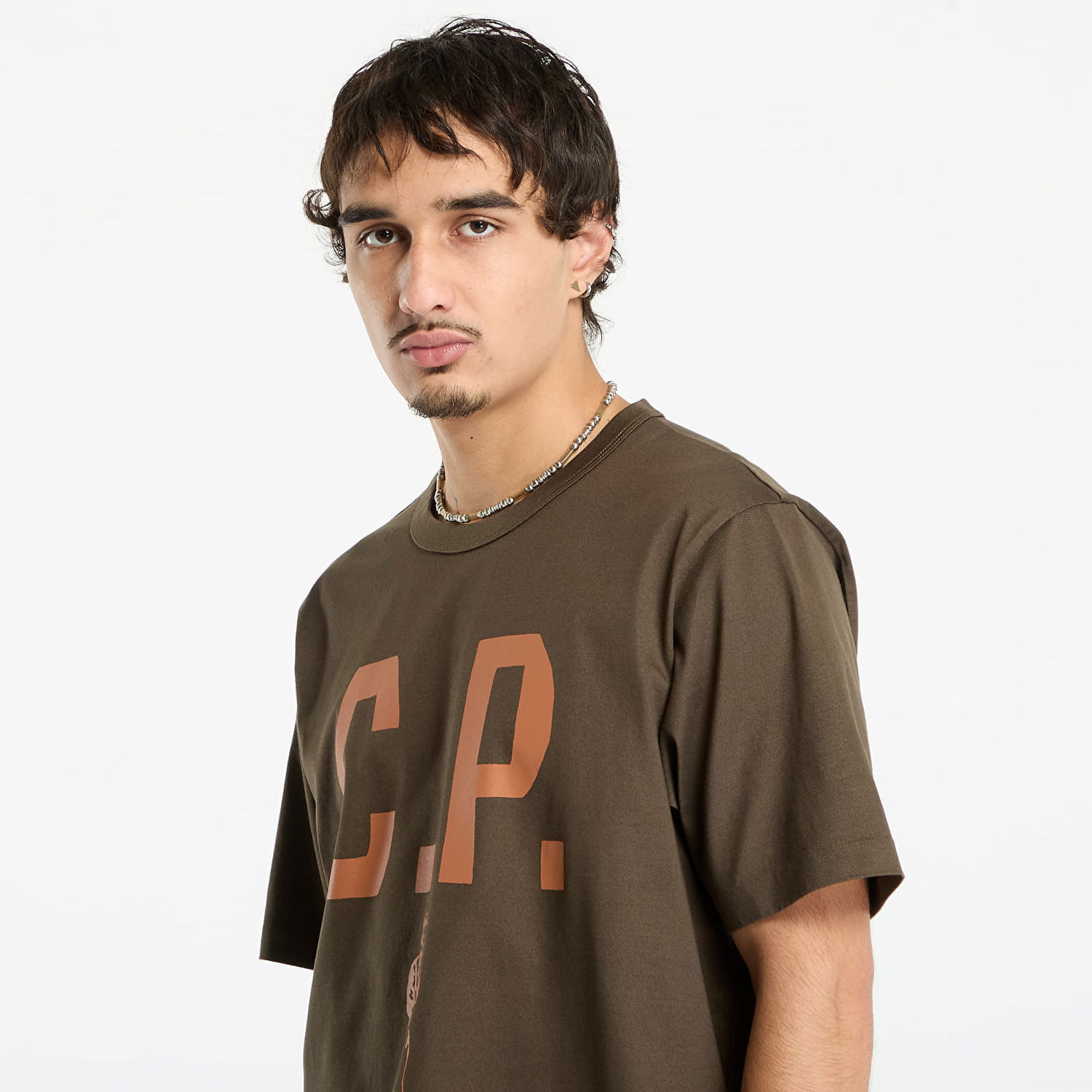 Tričko C.P. Company Mercerized 30/2 Jersey Twisted Short Sleeve Logo T-Shirt Ivy Green Zelené | 19CMTS112A110301W-683, 1