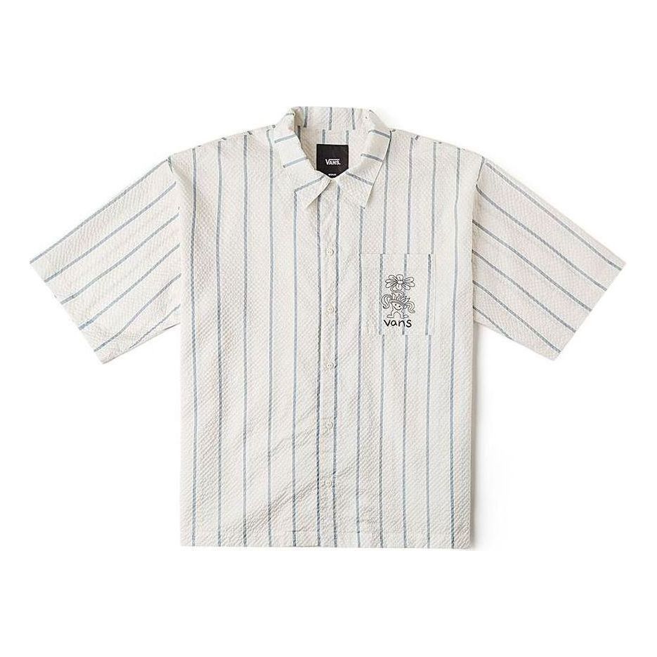 Košeľa Vans Stripe Short-Sleeved Shirt Biela | VN000GTKCTU, 0