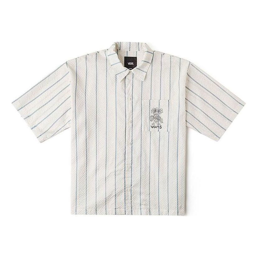 Košeľa Vans Stripe Short-Sleeved Shirt Biela | VN000GTKCTU