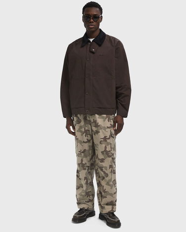 Bunda ØLÅF Raglan Sleeve Workwear Jacket with Corduroy Collar Hnedá | M220503-HOT-FUDGE, 2