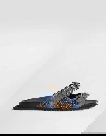 Doplnky Dolce & Gabbana Dolce & Gabbana Embroidered Denim Slides Modrá | CQ0664AN6248C609, 0