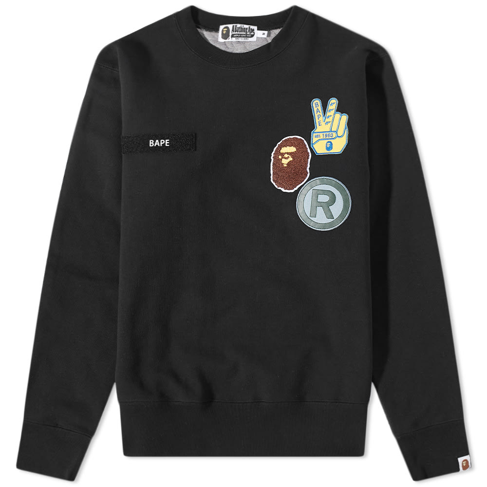 Sveter BAPE STA Jacquard Relaxed Fit Crewneck Čierna | 001SWH801004M-BLK, 0