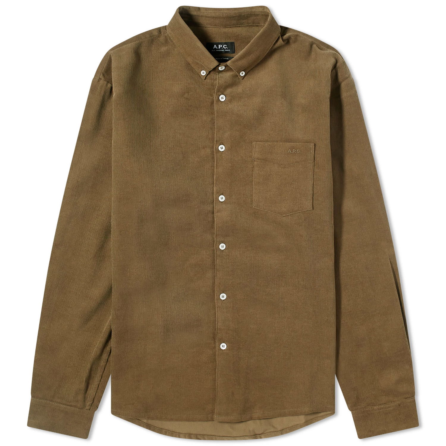 Košeľa A.P.C. Serge Logo Mini-Cord Shirt Zelené | COGEQ-H12565-JAA, 0