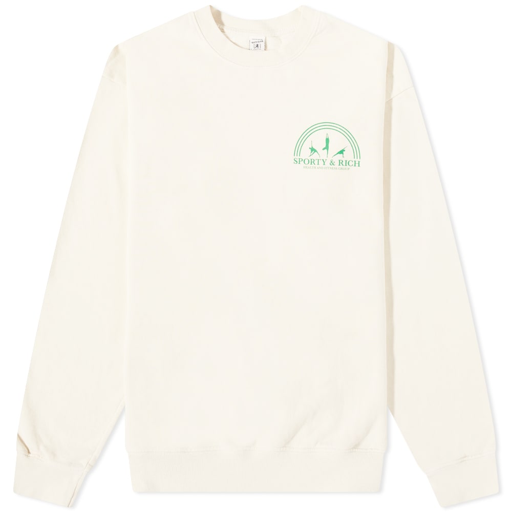 Sveter Sporty & Rich Fitness Group Crewneck Béžová | CR471CR, 0