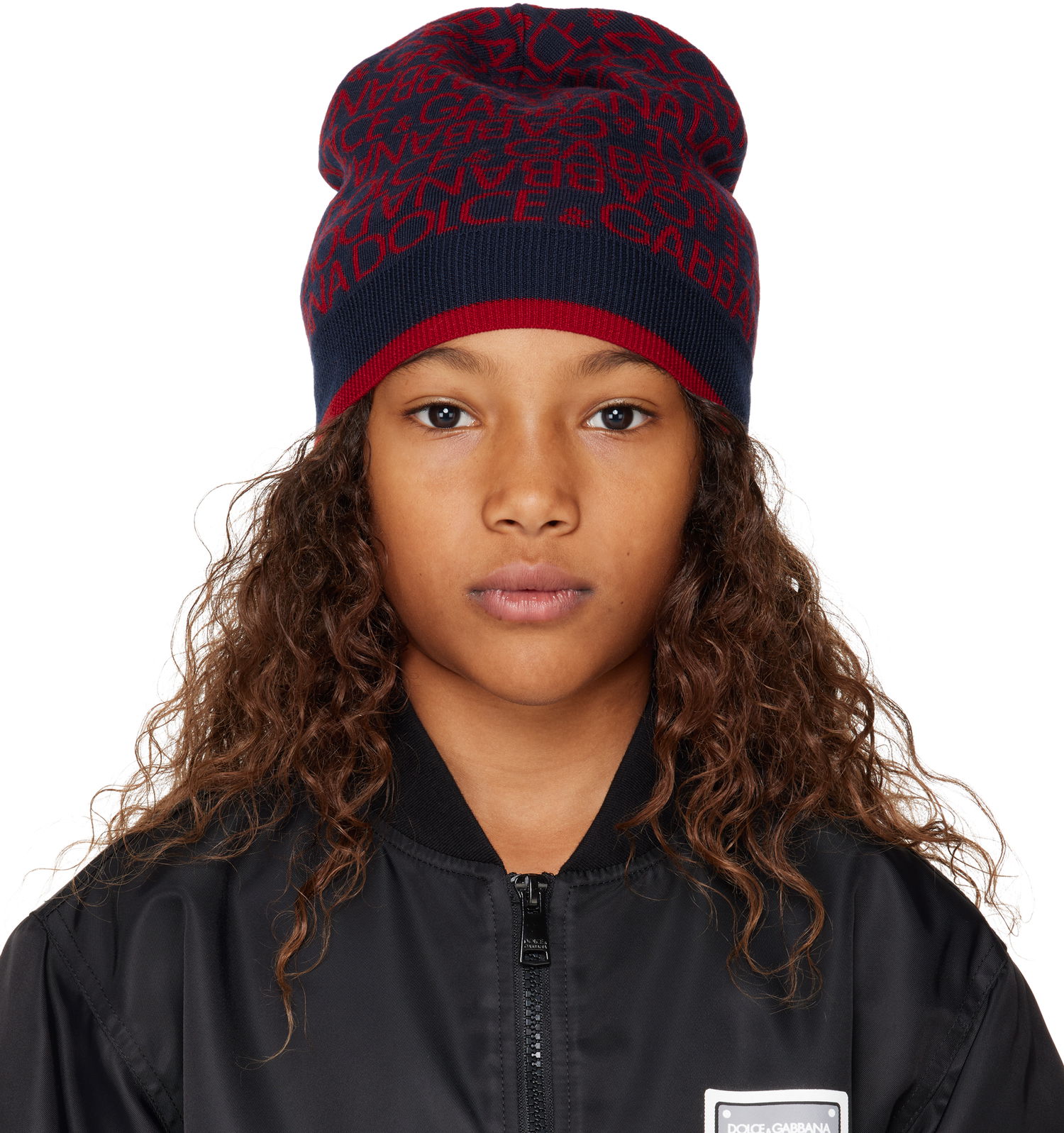 Bomber bunda Dolce & Gabbana Dolce&Gabbana Kids Jacquard Knit Beanie Čierna | LBKHA7 JCVW1, 0