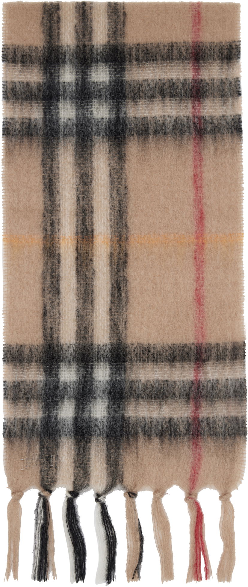 Šál Burberry Burberry Check Mohair and Wool Scarf Béžová | 8112967