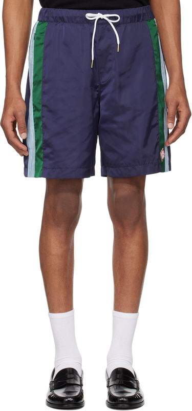 Šortky Casablanca Casablanca Pinstripe Laurel Track Shorts Navy | MS25-TR-273-01, 0