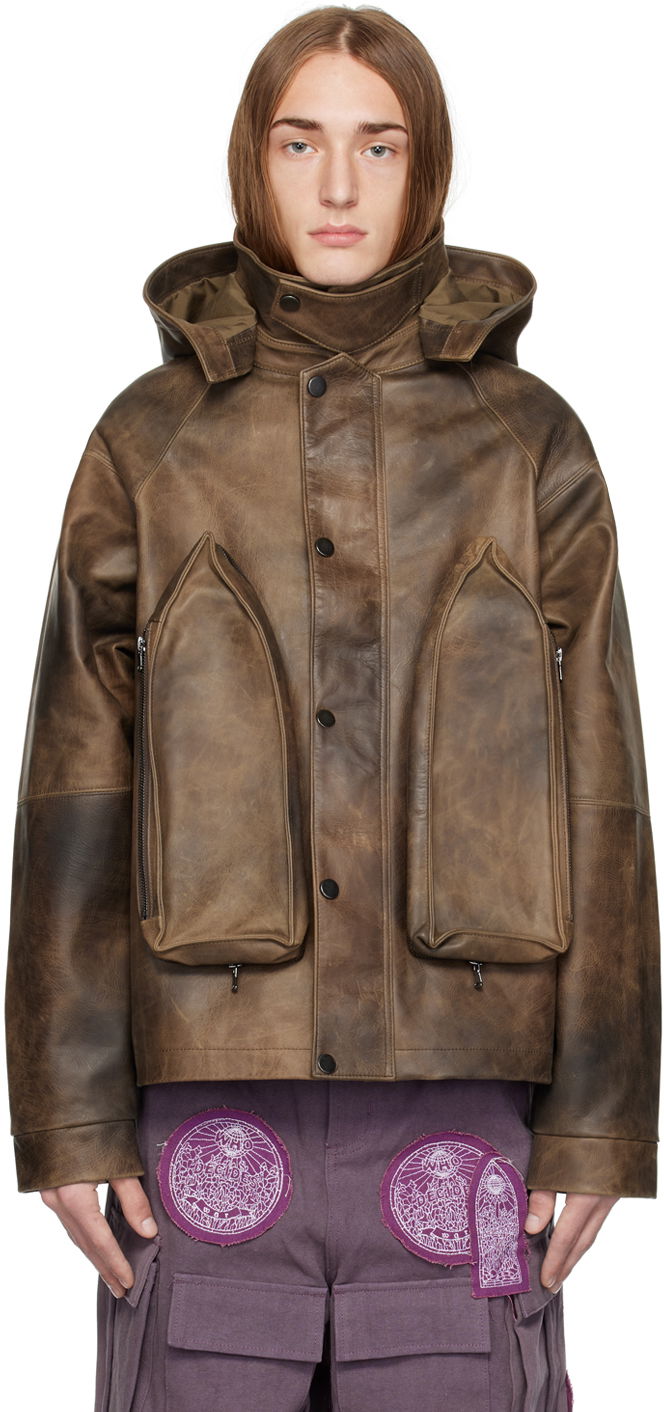 Classic Leather Hooded Jacket