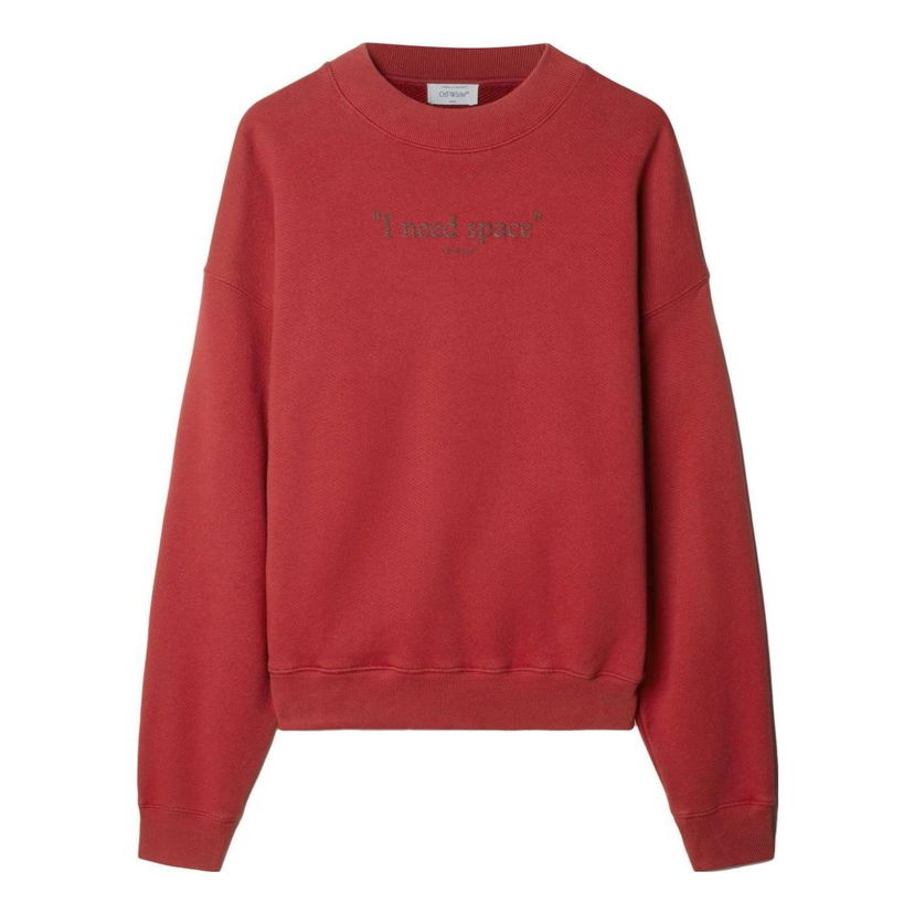 Mikina Off-White Give Me Space Sweatshirt Červená | OMBA054F23FLE0022928