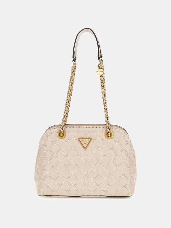 Kabelka GUESS Giully Quilted Crossbody Béžová | HWQA8748050