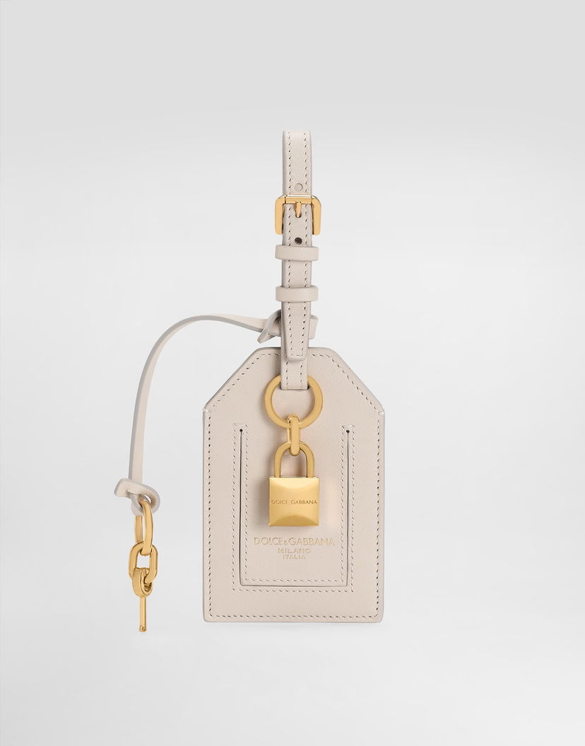 Kľúčenka Dolce & Gabbana Dolce & Gabbana Calfskin Luggage Tag with Lock Béžová | BI3417A9S2580004