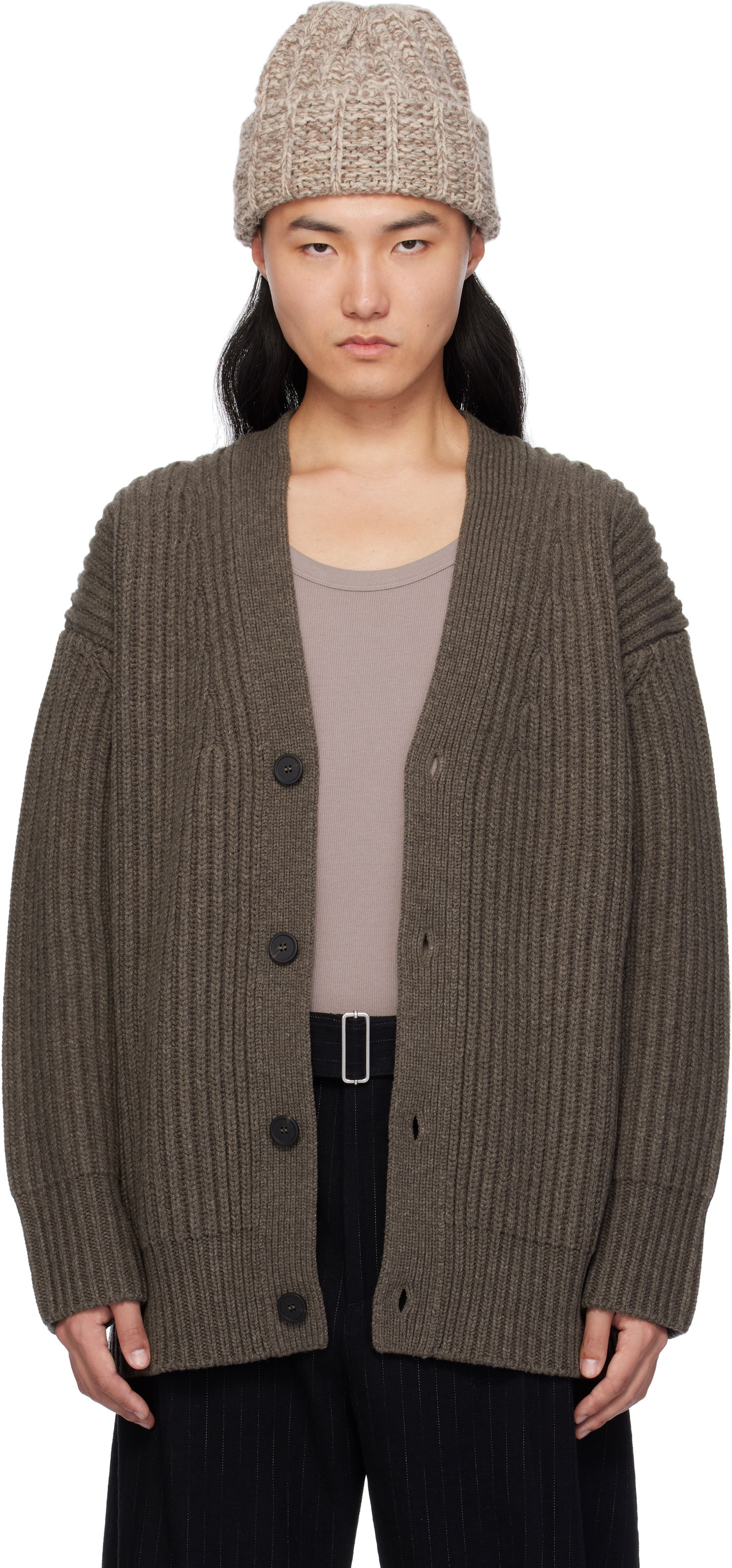 Sveter Studio Nicholson Studio Nicholson Pomona Knit Cardigan Hnedá | POMONA SN - 762, 0