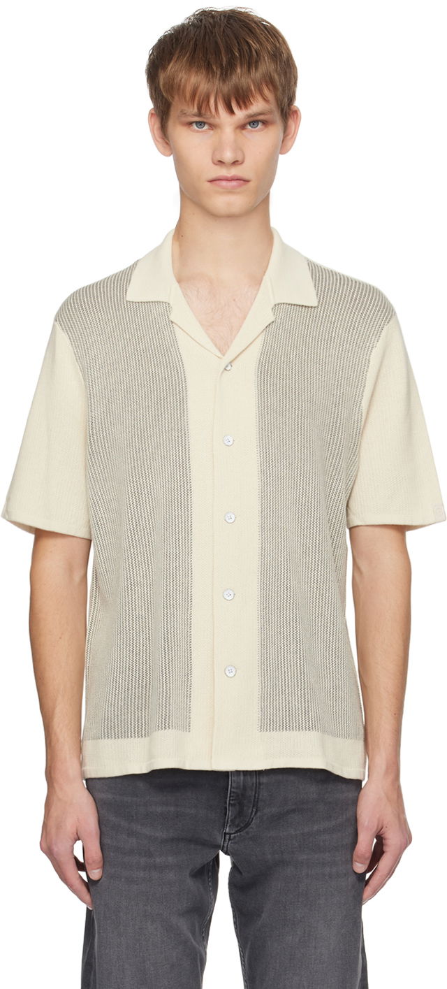 Košeľa rag & bone Harvey Striped Knitted Shirt Biela | MBS22S013KI13, 0