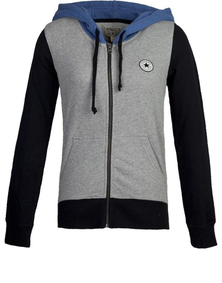 Mikina Converse Full Zip Hooded Sweatshirt Šedá | 12933C-448