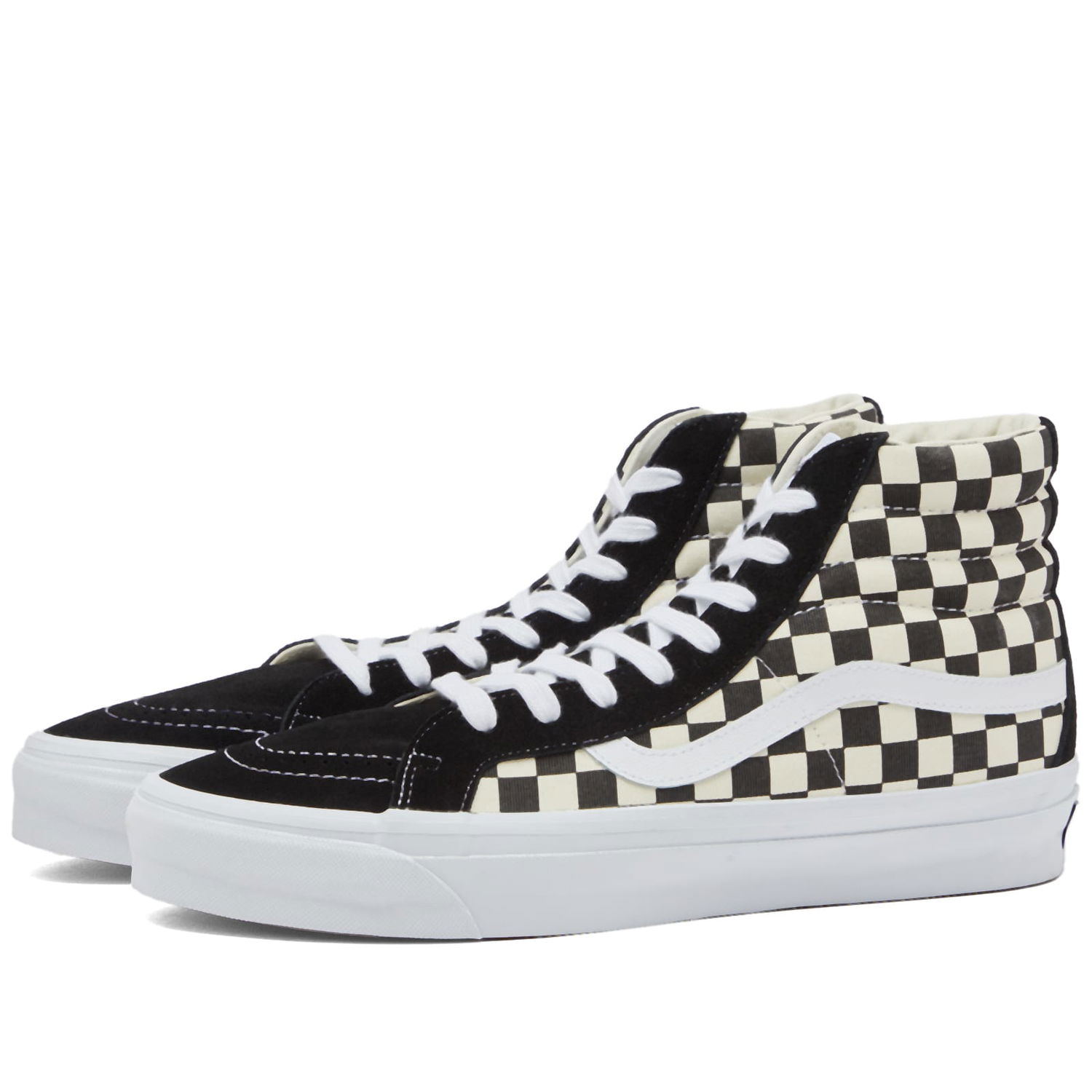 Tenisky a topánky Vans Men's Sk8-Hi Reissue 38 Sneakers in Lx Checkerboard Black/Off White, Size UK 10 | END. Clothing Čierna | VN000CR02BO, 0