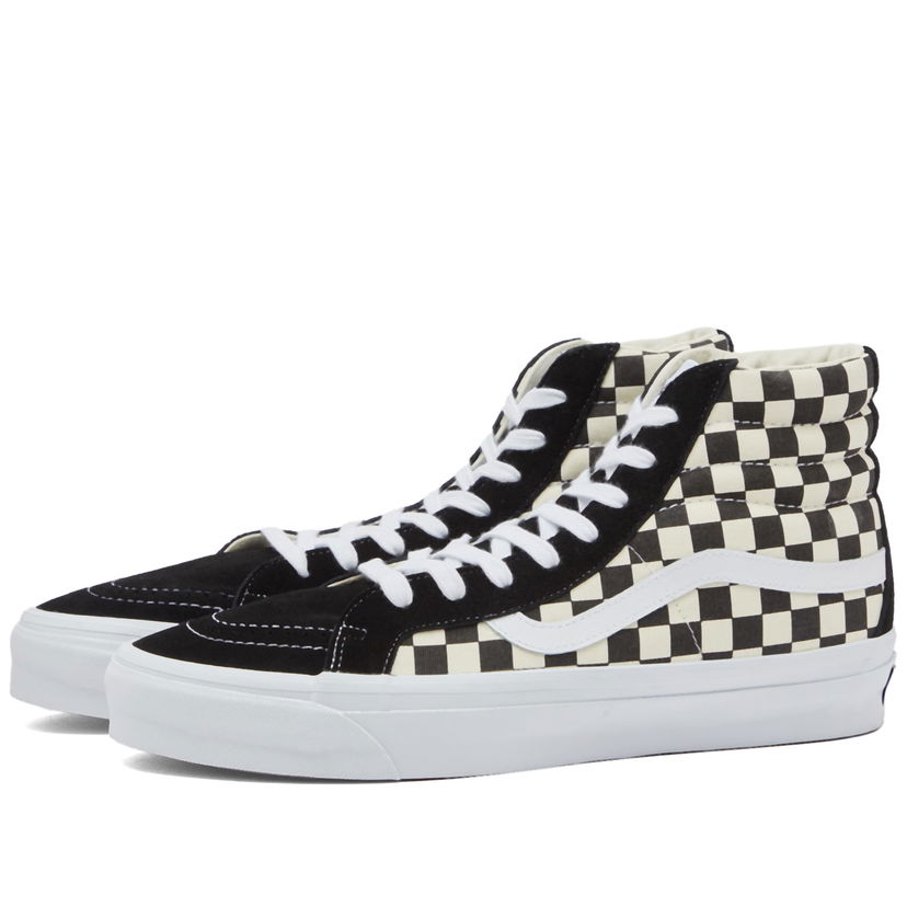 Skateboarding Vans Men's Sk8-Hi Reissue 38 Sneakers in Lx Checkerboard Black/Off White, Size UK 10 | END. Clothing Čierna | VN000CR02BO