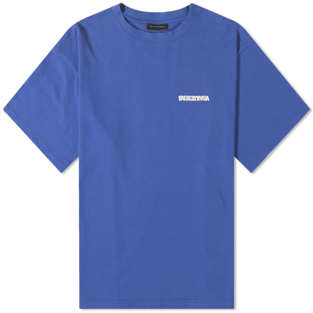 Tričko Balenciaga Reverse Back Logo Tee Modrá | 612966-TLVB3-4388, 0