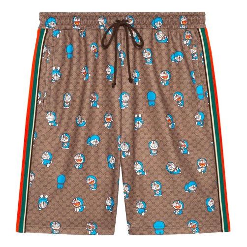 Šortky Gucci Doraemon GG Print Shorts Hnedá | 654940-XJDEX-2138
