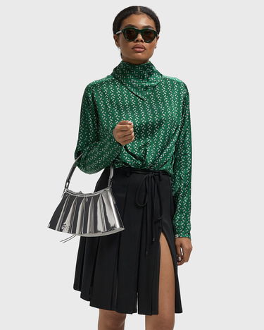 Taška cez rameno Lacoste Lenglen Pleated Shoulder Bag Metalická | NU5208DP-T10, 2
