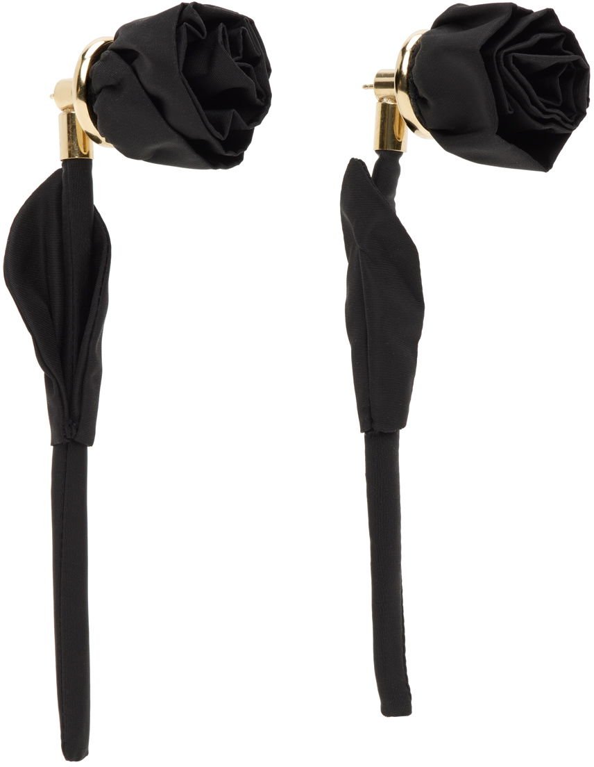 Spona Simone Rocha Simone Rocha Rose Earrings Čierna | ERG404 1067, 1