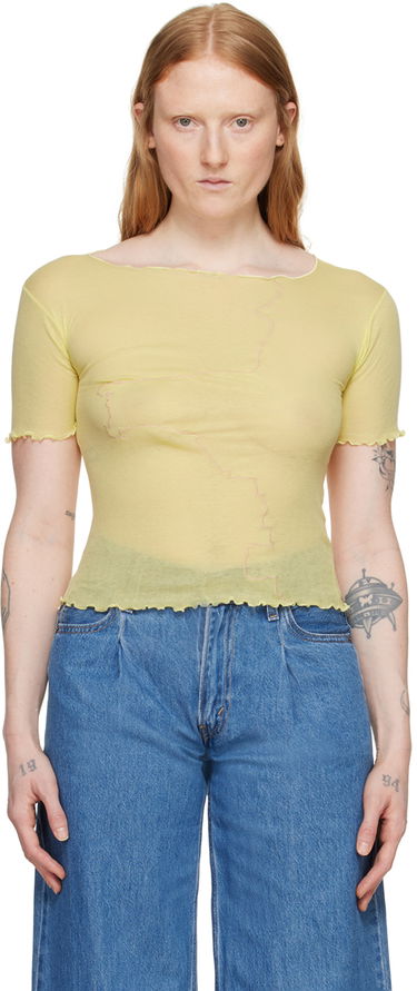 Tielko Baserange Baserange Gerrymandered Lettuce Edge T-Shirt Žltá | TOGE-CG-SU24, 0